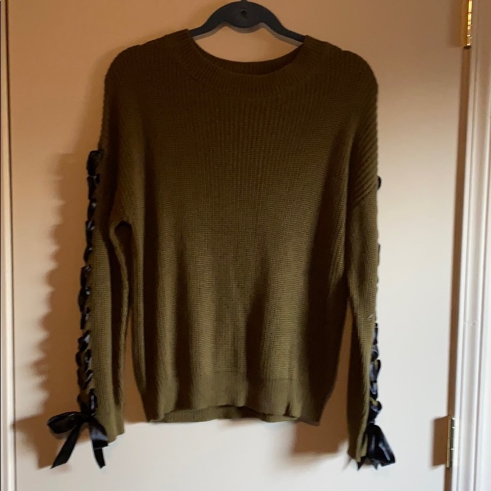 stitches & stripes sweater with ribbon details